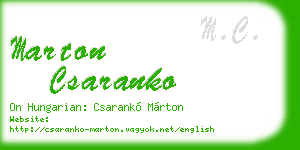 marton csaranko business card
